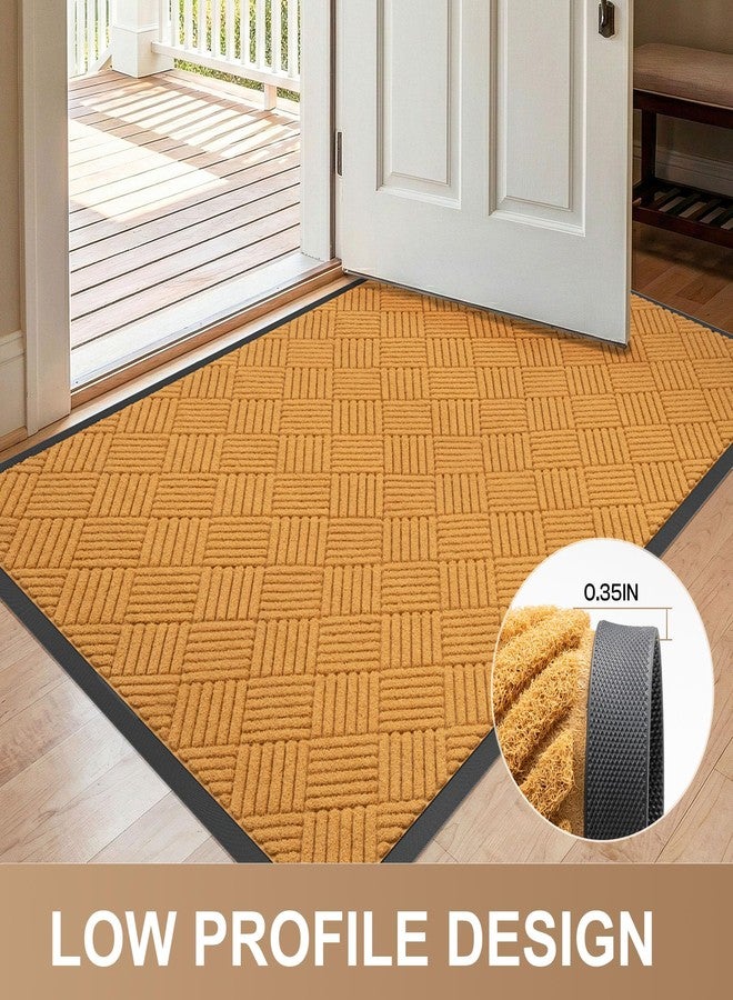 Futurwit Large Door Mat Indoor Outdoor Entrance, 5’x 3' Heavy Duty Front Door Mat Outside, Non Slip Rubber Backing Outdoor Mats, All-Season Commercial Floor Mat for Home Office Entryway, Light Brown - Image 3