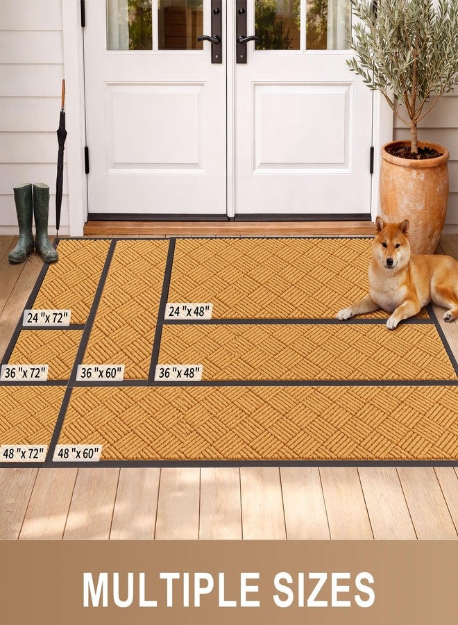 Futurwit Large Door Mat Indoor Outdoor Entrance, 5’x 3' Heavy Duty Front Door Mat Outside, Non Slip Rubber Backing Outdoor Mats, All-Season Commercial Floor Mat for Home Office Entryway, Light Brown - Image 4