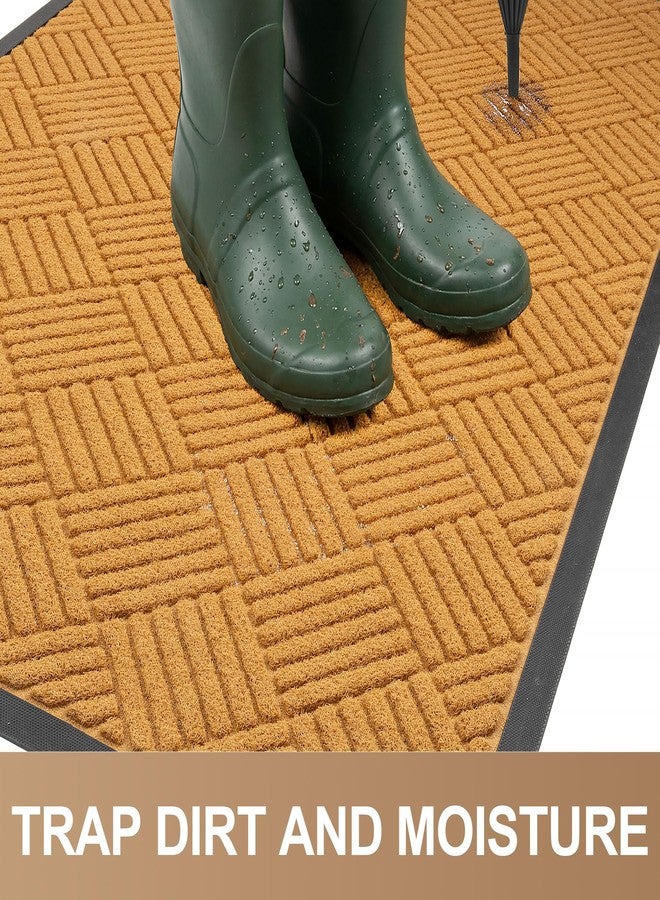 Futurwit Large Door Mat Indoor Outdoor Entrance, 5’x 3' Heavy Duty Front Door Mat Outside, Non Slip Rubber Backing Outdoor Mats, All-Season Commercial Floor Mat for Home Office Entryway, Light Brown - Image 5