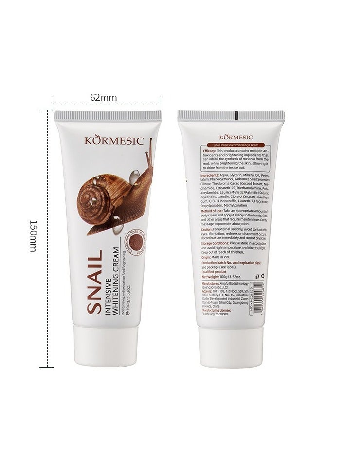 Kormesic 2pcs كريم الحلزون-100g إصلاح وترطيب كريم الوجه - Image 1