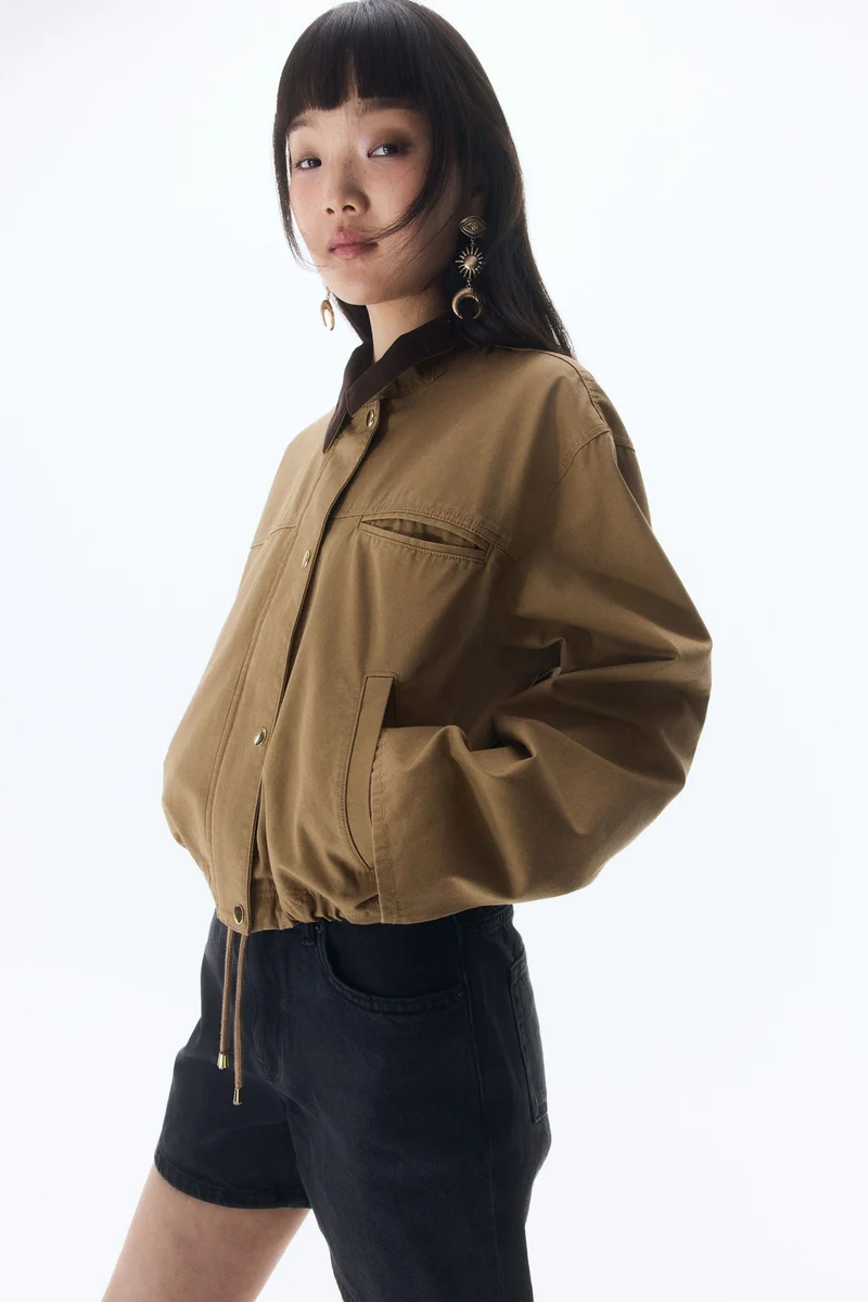 اتش اند ام جاكيت قطني قصير