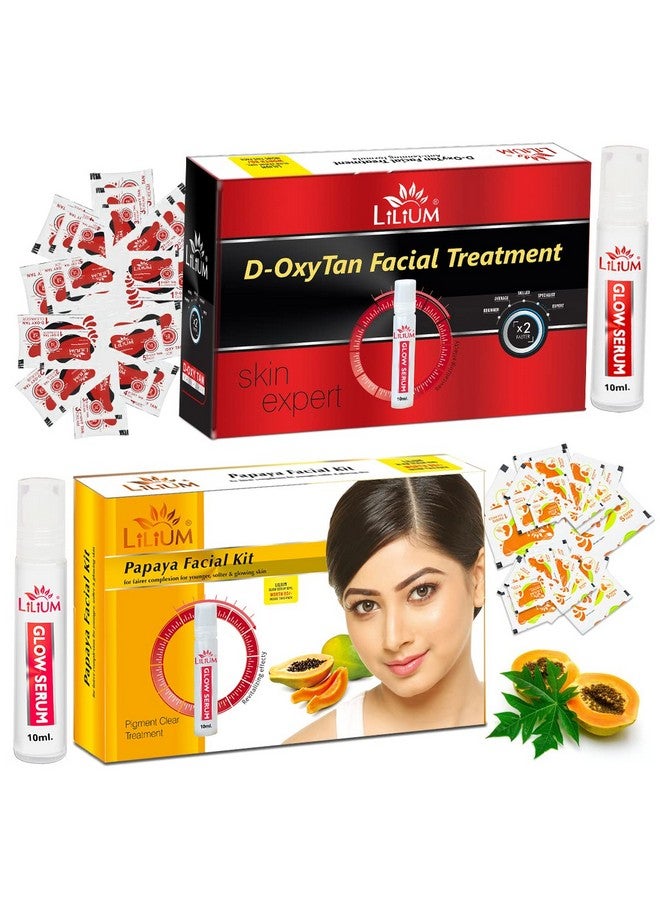 Lilium papaya & D-Oxy Tan Facial Kit Pack of 2 For Fairer Complexion & More Effective Anti Sun Tan, 120g - Image 1
