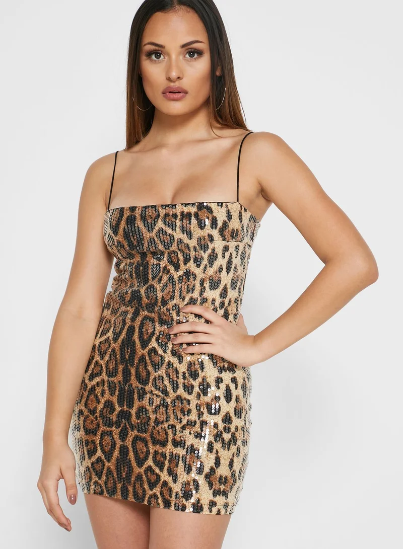 FOREVER 21 Animal Print Cami Strap Dress
