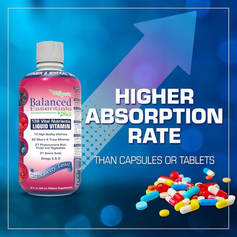 Wellgenix Balanced Essentials Liquid Nutritional Supplement 32 Ounces  Very Berry - Image 2