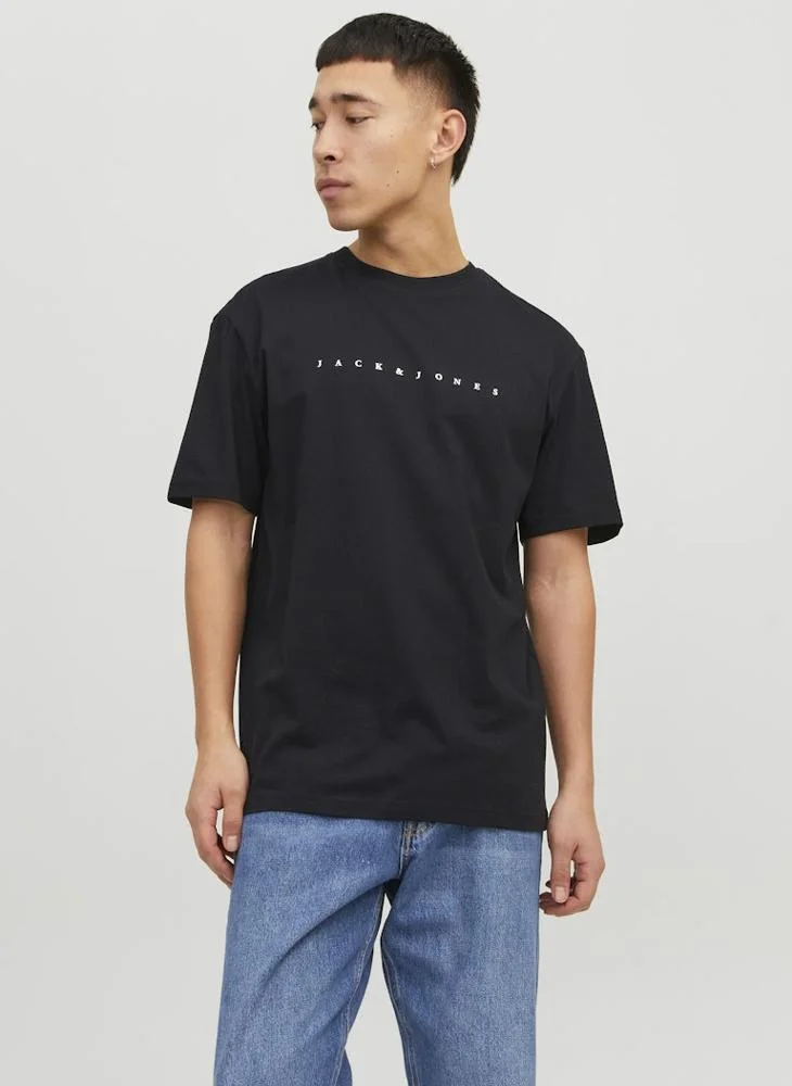 Jack Jones Jjestar Slogan Crew Neck T-Shirt