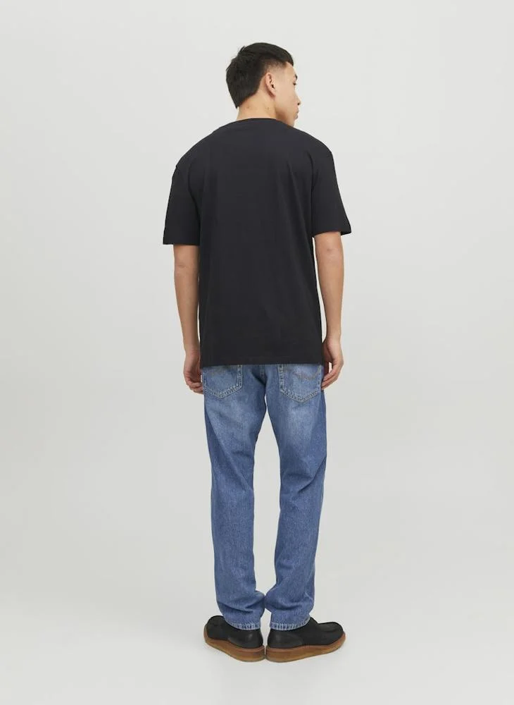 Jack Jones Jjestar Slogan Crew Neck T-Shirt