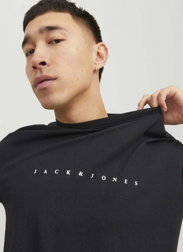 JACK & JONES Slogan Crew Neck Regular Fit T-Shirt