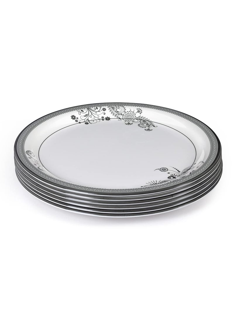 Superware Superware | Pure Melamine | Dinner Plate Set – Silver Lace 11” (6 nos.) | Stain Free, Glazed Finish  - Image 3