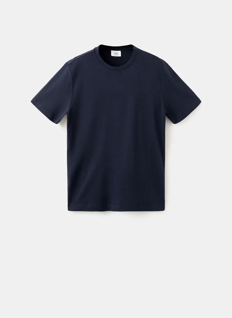 Mango Man 56-NAVY Regular Fit T-Shirt 200Gsm for Men | Best Price UAE