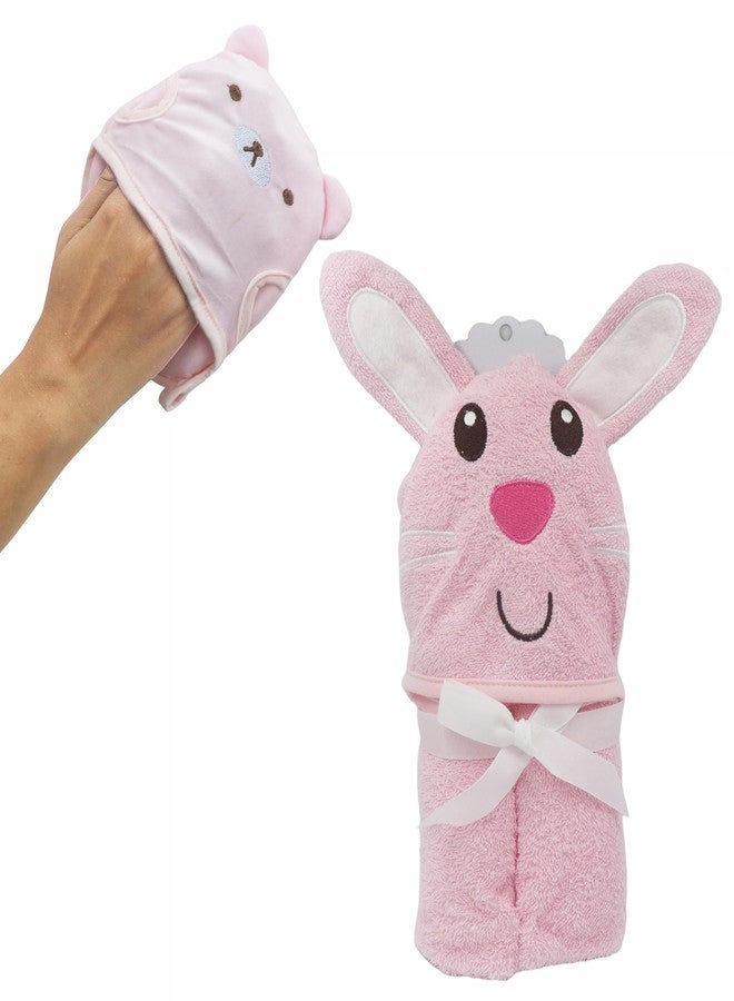 Kradyl Kroft 100% Cotton Baby Hooded Bath Towel with Bath Loofah | Soft Absorbent Cotton Bath Towels for Baby (Rabbit) - Image 2