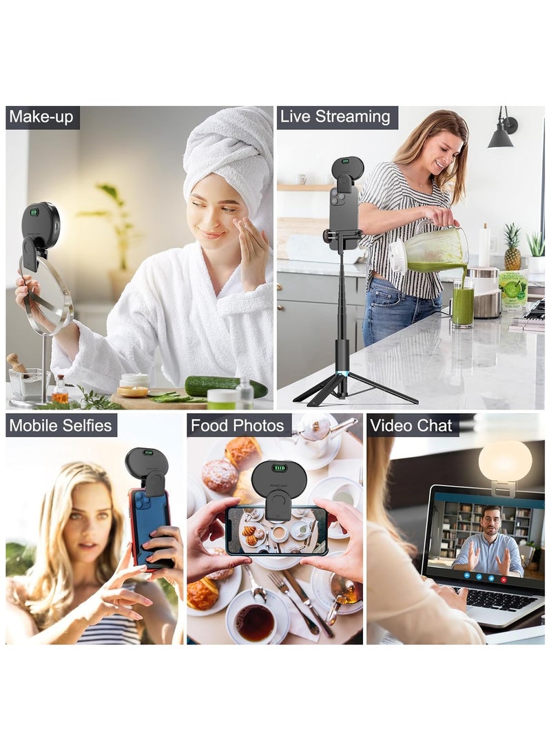 M.A&F's 80 LED Full-Screen Selfie Light, Portable Fill Ring Light with 3 Lighting Modes 10 Bright Levels, CRI 95+, 2000 mAh Rechargeable Phone Light with Clip for iPhone Android Tablet Tiktok Video - Image 5