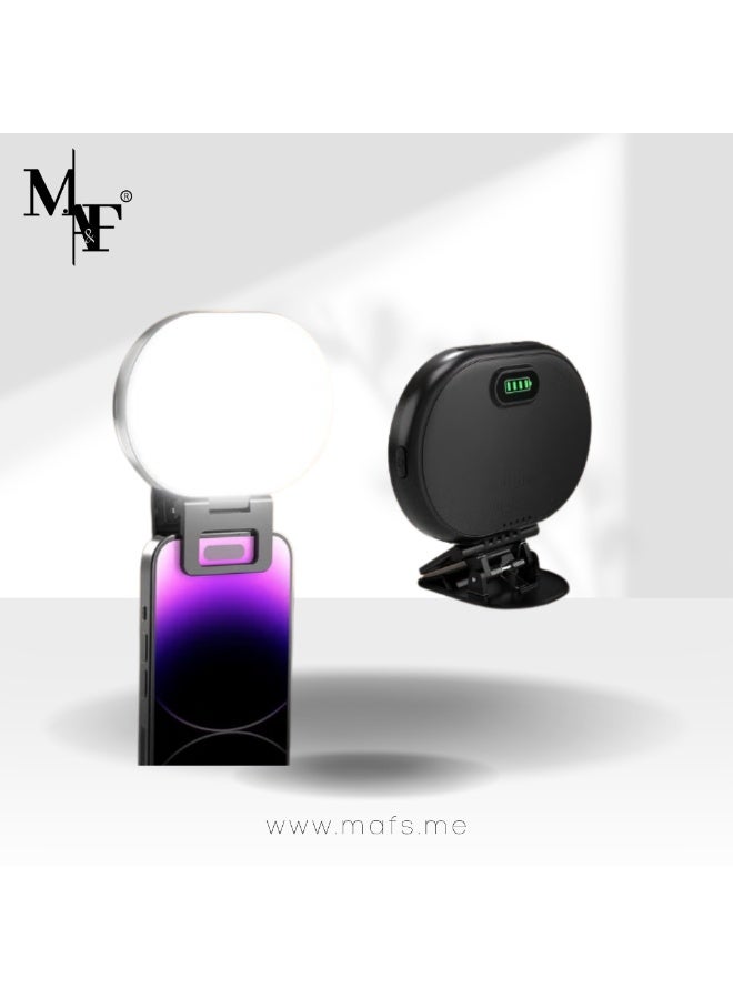 M.A&F's 80 LED Full-Screen Selfie Light, Portable Fill Ring Light with 3 Lighting Modes 10 Bright Levels, CRI 95+, 2000 mAh Rechargeable Phone Light with Clip for iPhone Android Tablet Tiktok Video - Image 1