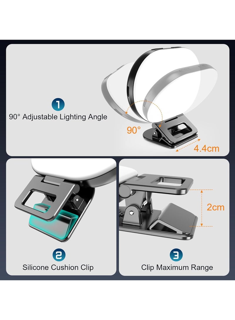 M.A&F's 80 LED Full-Screen Selfie Light, Portable Fill Ring Light with 3 Lighting Modes 10 Bright Levels, CRI 95+, 2000 mAh Rechargeable Phone Light with Clip for iPhone Android Tablet Tiktok Video - Image 4