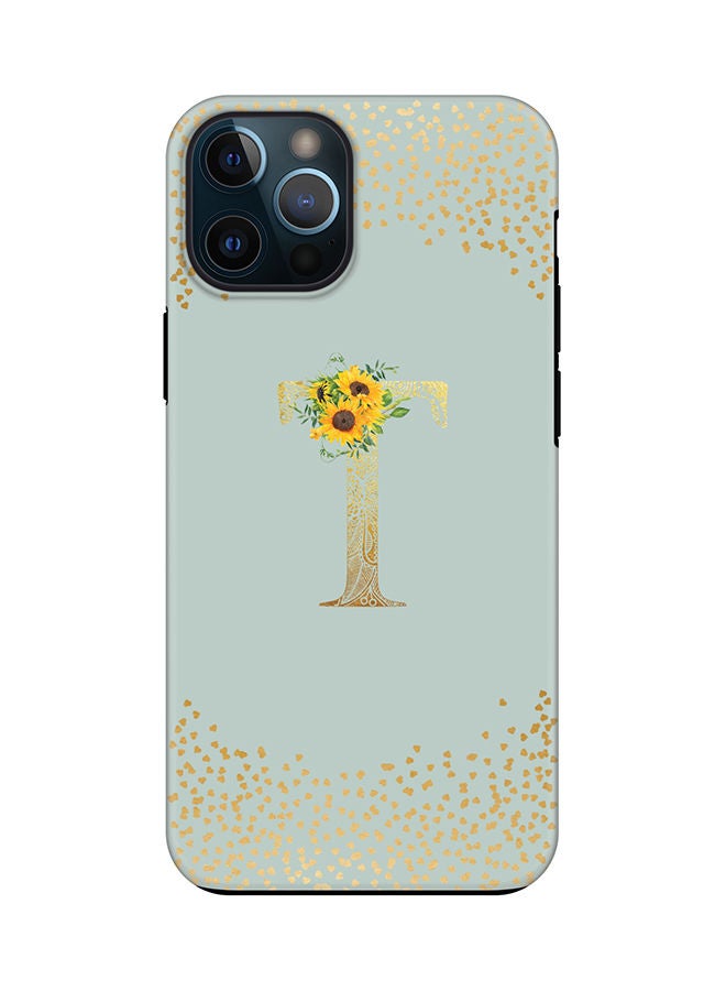 Stylizedd Monogram Tough Series for Apple iPhone 12 Pro Max Custom Initials Floral Mandala Pattern Tough Pro Dual Layer hybrid PC inner TPU protection Alphabet- T (Light Green) - Image 1
