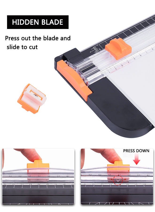 وهاواي A4 Paper Cutter, 38cm Paper Cutting Board Guillotine with Automatic Security Safeguard and Side Ruler for Cutting Card Stock, Coupon, Label, Photo and Crafts Project Black - Image 4