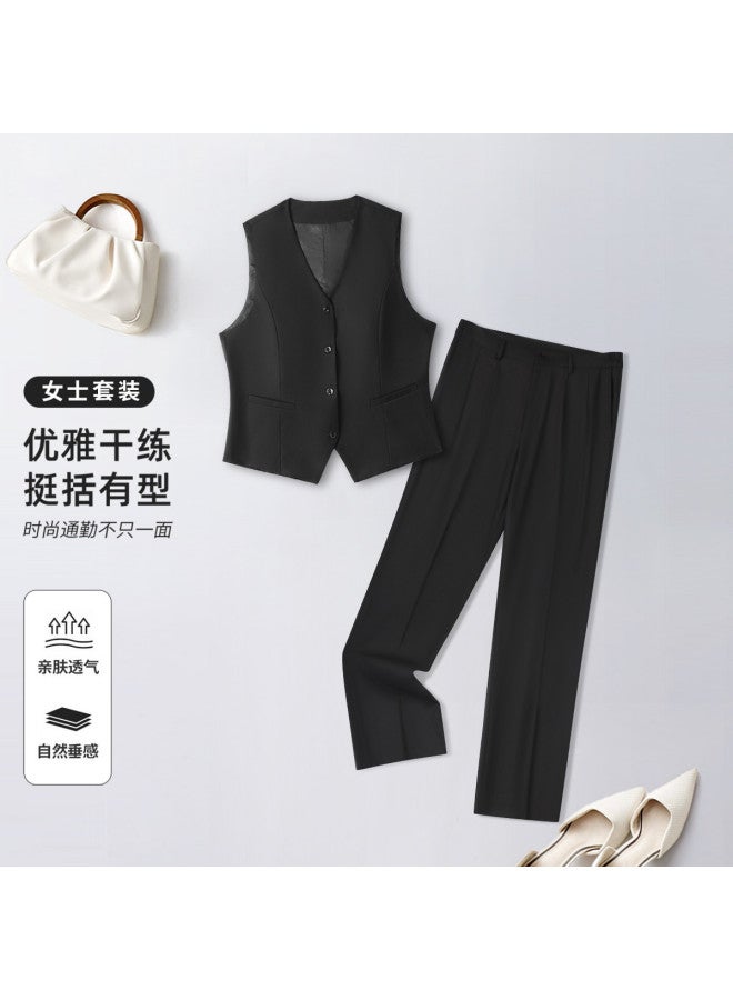 ROMON Fashion Slim-Fit Business Suit Two-Piece Set For Women, Simple And Versatile Commuter Suit For Women - Image 2