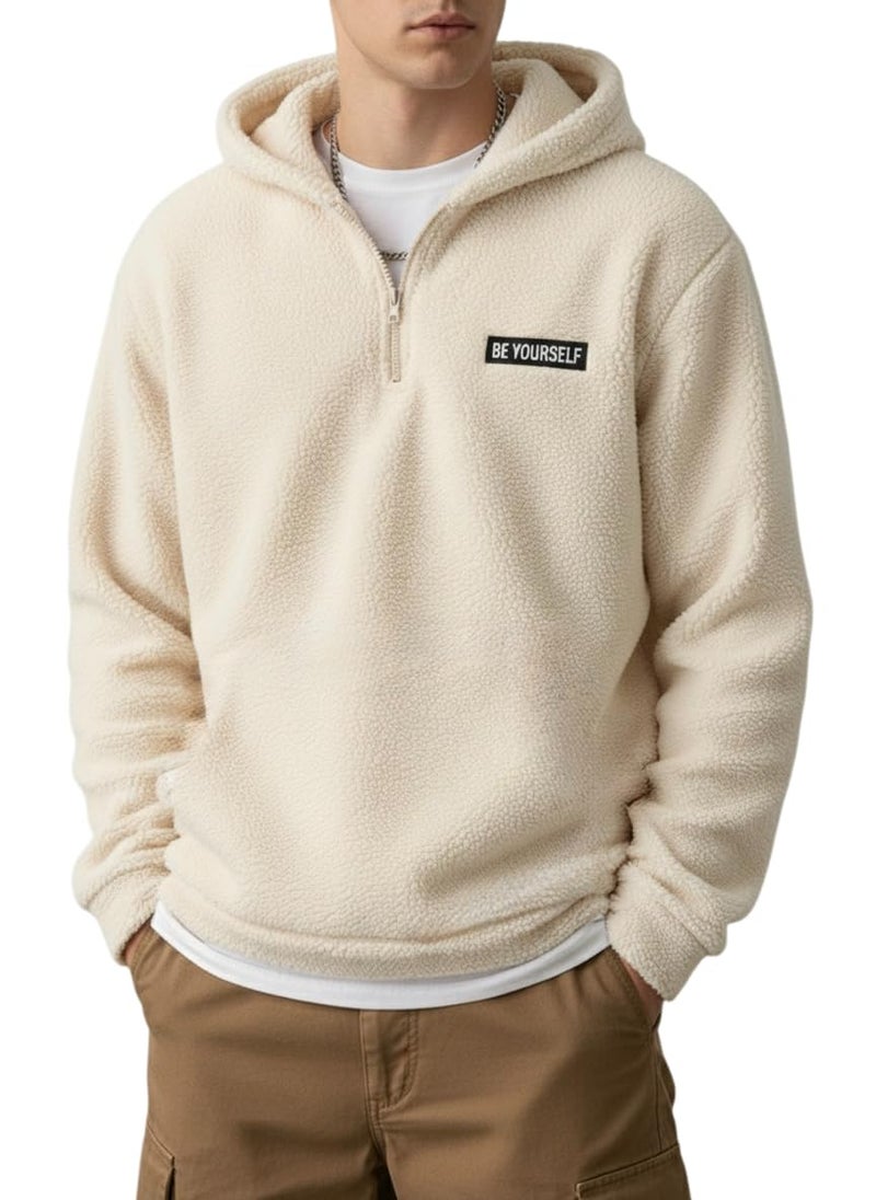 JVX Men Sweatshirts || Sweatshirts for Men || Wool Sweater || Unisex Hoodie ||Hoodie (SWEATSHIRT-10-CREAM-M) - Image 5
