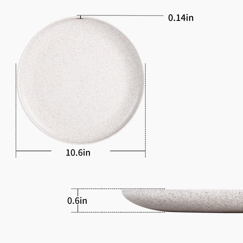 MISS BIG 10 inches Wheat Straw PlatesPlastic Plates Reusable Set of 8Dinner Plates for KidsAdultsDishwasher  Microwave SafeEcoFriendlyBPA FreeWheat White - Image 5