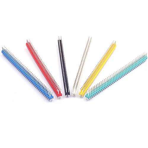 Cylewet 24Pcs Double Row 2×40Pin Breakable Pin Header 2.54mm Male Straight Pin Header Connector for Arduino (Pack of 24) CYT1063 - Image 1