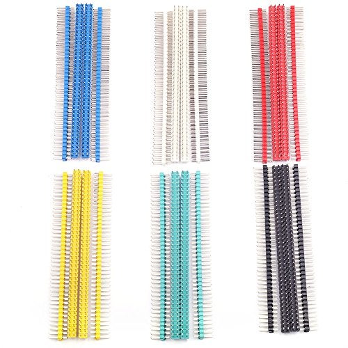 Cylewet 24Pcs Double Row 2×40Pin Breakable Pin Header 2.54mm Male Straight Pin Header Connector for Arduino (Pack of 24) CYT1063 - Image 2