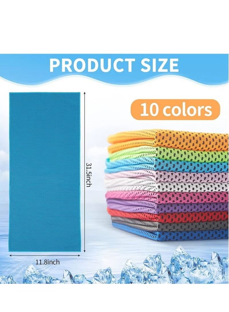 10 Pack Ice Towel, Mesh Soft Breathable Chilly Towel for Neck, Microfiber Yoga, Golf, Sport, Running, Gym, Workout, Camping, Fitness, 30 * 80 cm - Image 4