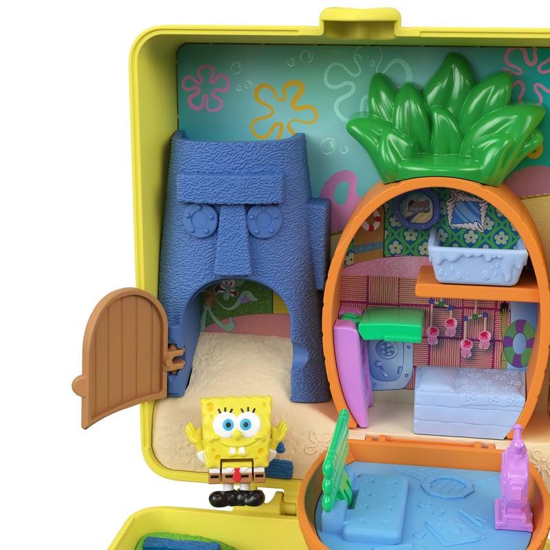 Polly Pocket x Spongebob Partnership Compact, Micro Spongebob & Patrick Dolls and Playset, 7 Accessories Including Pet Gary - Image 3