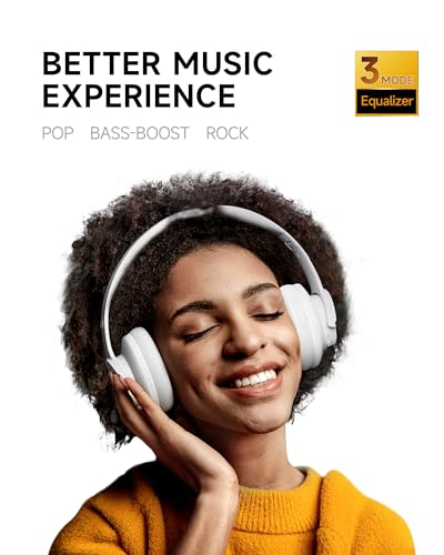 Picun B8 Bluetooth Headphones 120 Hours Headphone Wireless Bluetooth HandsFree Calls 3EQ Game Mode Foldable Headphones Over Ear for Travel Home Office Cellphone PC White - Image 3