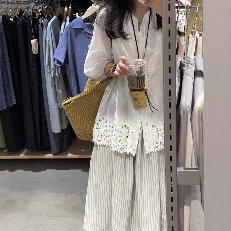 Women's Embroidered Cotton Linen Loose Shirt - 2026 Summer Casual Long Sleeve Top - Image 2