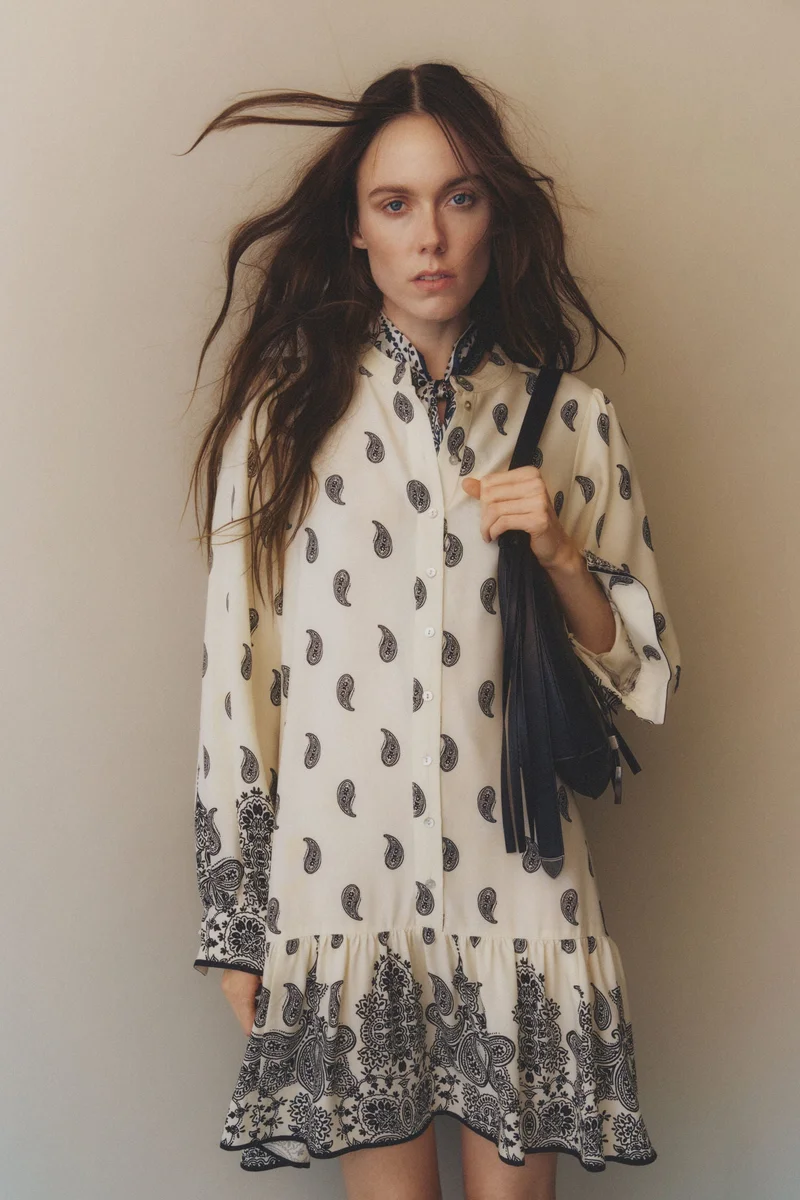 اتش اند ام فستان فيسكوز منقوش