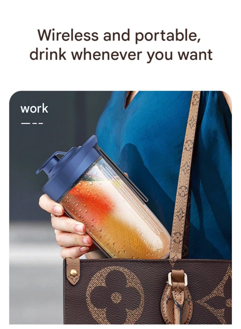 ANRIKKA Portable Blender USB Rechargeable Mini Personal Blender for Shakes and Smoothies Electric Fruit Vegetable Juicer with 2 Travel Cups and 6 Blades - Image 2