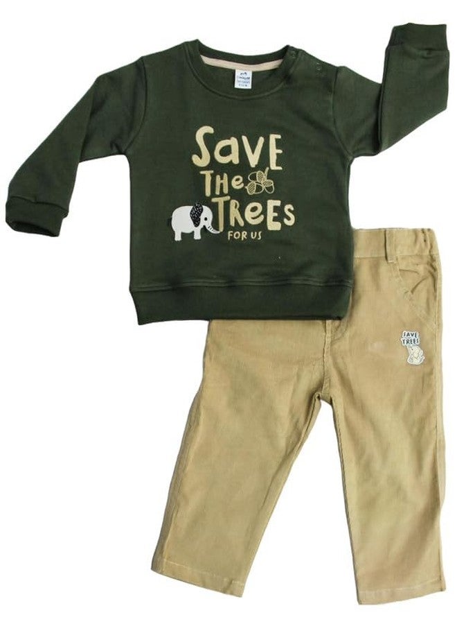 Dollar Junior Tiny Crews Baby Boys Casual T-Shirt Pant Set (KWRN10033_9-12M) Multicolour - Image 1