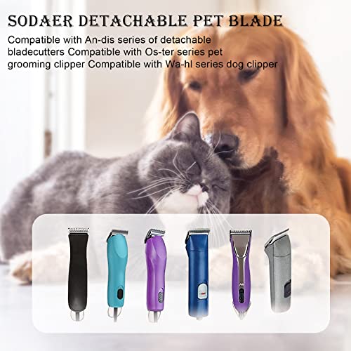 Sodaer 3 PC#10 Clipper Blade Dog Grooming Compatible with Andis/Wahl/Oster Dog Clippers, Carbon Infused Steel Detachable Ceramic Sharp Edge,1/16 -Inch 1.5mm Cut Length (Gold) - Image 4