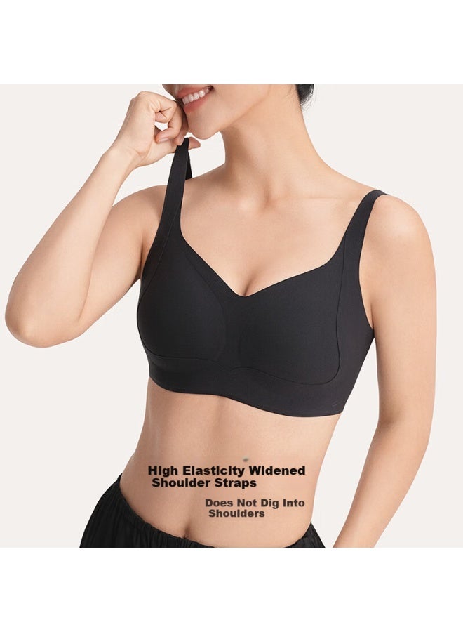 Ubras Red Camellia Pressure-reducing Side Breast Support Anti-sagging Seamless Lift Side Collection Large Cup Invisible Skin Color Bra L