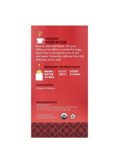 Equal Exchange Equal Exchange, Organic Hibiscus Herbal Tea, Caffeine-Free, 20 Tea Bags, 1.41 oz (40 g)  - Image 2