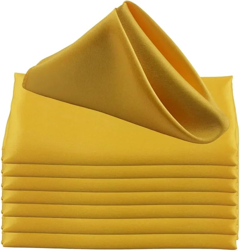 مناديل قماش ساتان ذهبية مربعة 30 قطعة 30 سم لتزيين طاولة عشاء حفل الزفاف - Image 1