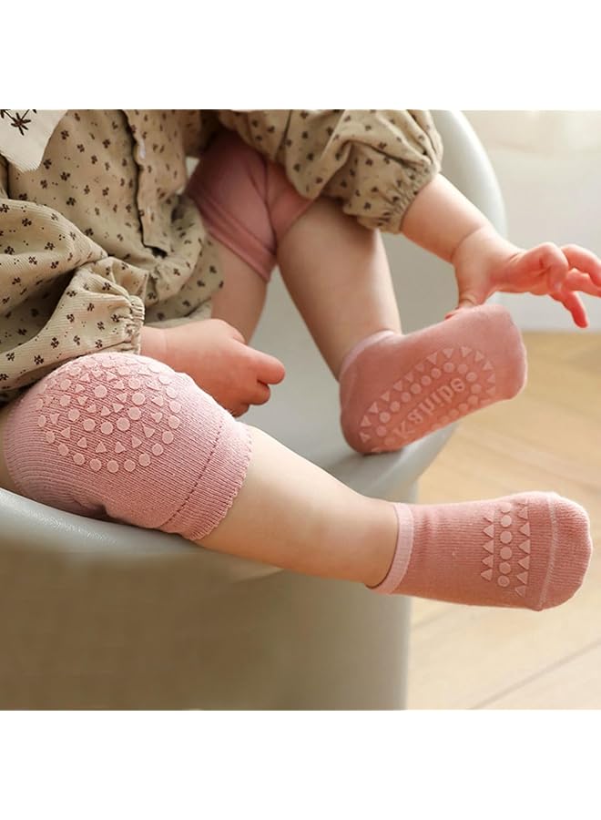 erorex 3 Pair Knee Pad And Crawling Sock Set – Comprising 3 Non Slip Baby Crawling Socks And 3 Secure Knee - Image 3