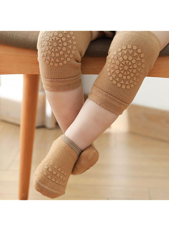 erorex 3 Pair Knee Pad And Crawling Sock Set – Comprising 3 Non Slip Baby Crawling Socks And 3 Secure Knee - Image 2
