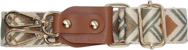 Duwi Wide Handbag&Purse Strap Jacquard Woven Guitar Style Multicolor Replacement Strap Canvas Adjustable Crossbody Bag Strap, Brown,beige,browngreen2 - Image 5