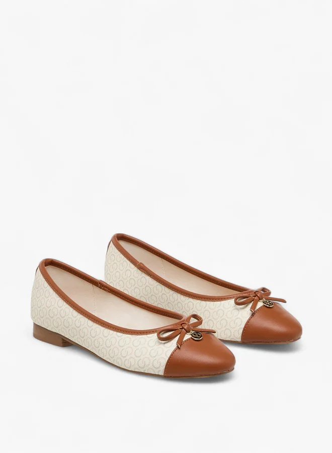 Celeste Women's Monogram Print Slip-On Ballerina Shoes