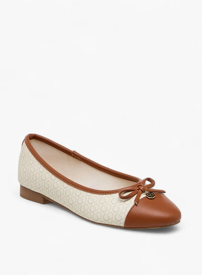 سيليست أحذية باليرينا نسائية سهلة الارتداء بطبعة شعار