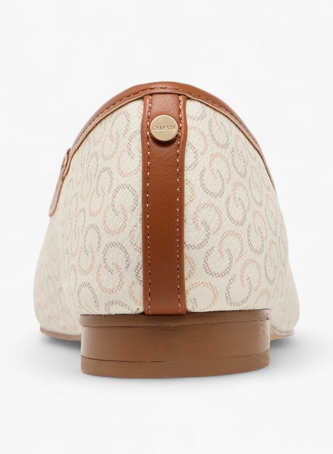 Celeste Women's Monogram Print Slip-On Ballerina Shoes - Image 5