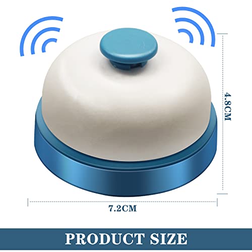 Arbootjin Call Bell,Service Bell Desk Bell Dinner Desk Bell Front Desk Bell,2.8 inch Metal Anti-Rust Desktop Call Bell for Hotels,Restaurants,Offices, Schools,Reception (Blue) - Image 2