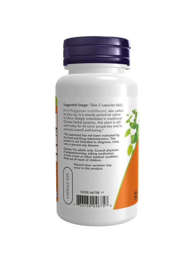 now Supplements Fo Ti (Polygonum Multiflorum) 560 Mg Ho Shou Wu Herbal Supplement 100 Veg Capsules - Image 4