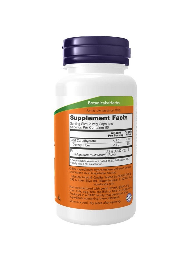 now Supplements Fo Ti (Polygonum Multiflorum) 560 Mg Ho Shou Wu Herbal Supplement 100 Veg Capsules - Image 3