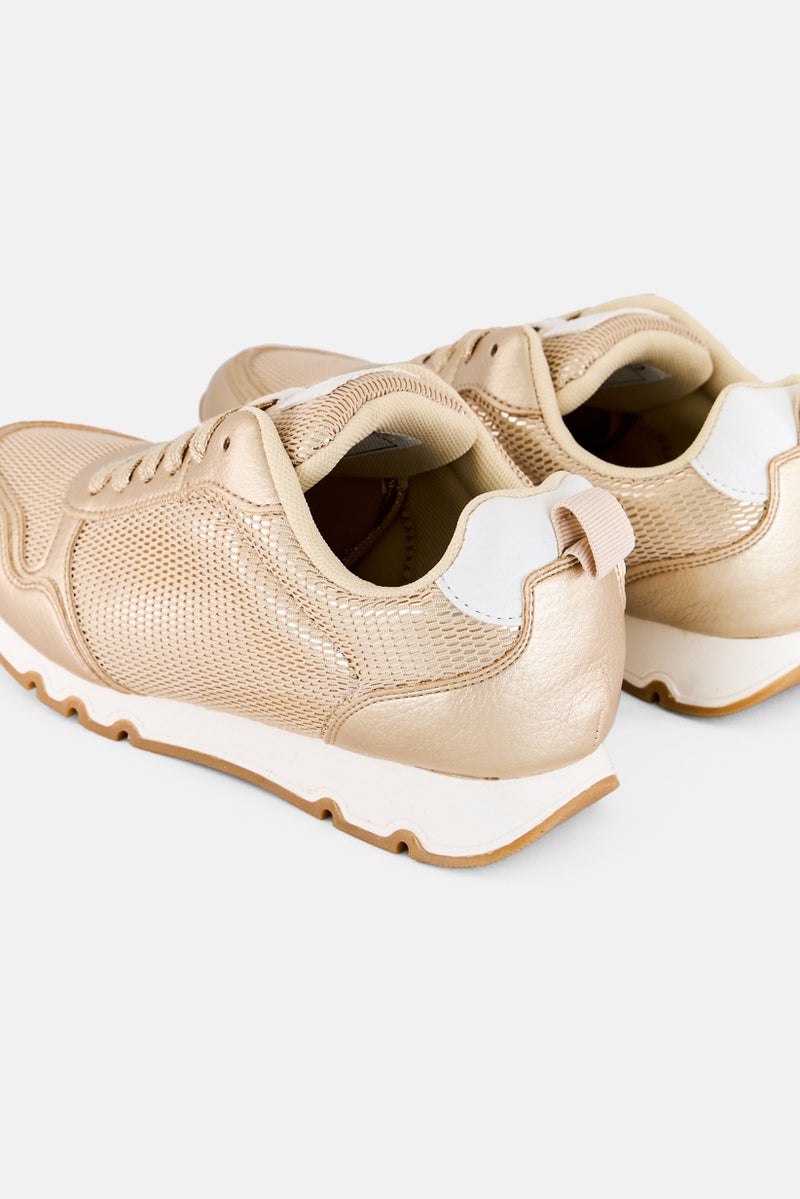 XOXO Women Lace Up Casual Shoes, Bronze - Image 2