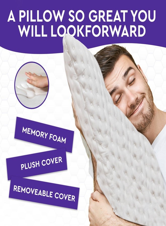 Slumberfy Side Sleeper Pillow Queen Size -Neck and Shoulder Pain Relief - Adjustable Shredded Memory Foam - Cervical Shoulder Pillow for Back Sleepers - Ergonomic Orthopedic 19x29 inches - Image 4