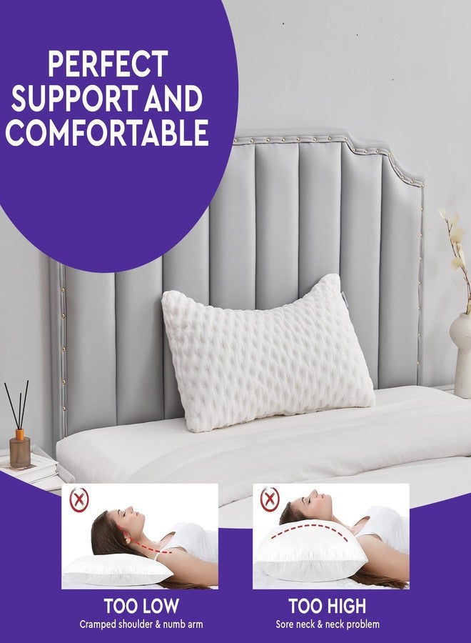 Slumberfy Side Sleeper Pillow Queen Size -Neck and Shoulder Pain Relief - Adjustable Shredded Memory Foam - Cervical Shoulder Pillow for Back Sleepers - Ergonomic Orthopedic 19x29 inches - Image 3