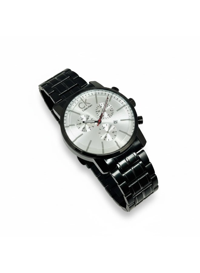 كالفن كلاين ساعة رجالية ck باللونين الأبيض والأسود