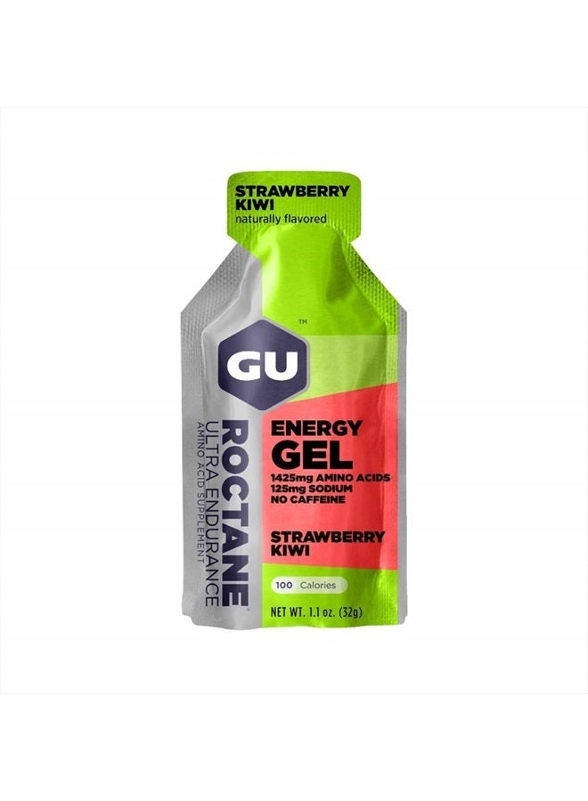 GU Energy Roctane Ultra Endurance Energy Gel, Vegan, Gluten-Free, Kosher, and Dairy-Free On-The-Go Sports Nutrition for Running, Biking, Hiking or Skiing, Strawberry Kiwi (24 Packets) - Image 1