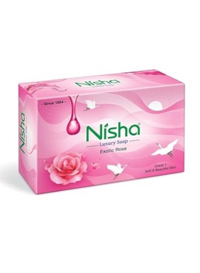 Nisha Luxury Soap with Exotic Rose Scent, 6 Pieces